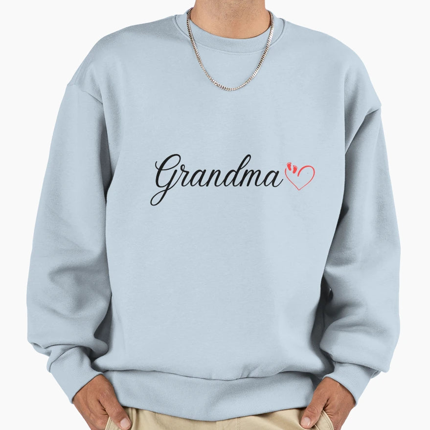 Grandma Love Feet Heart Gift Sweatshirt - Casual Everyday Wear Men Women - T-Shirt, Sweatshirt, Hoodie