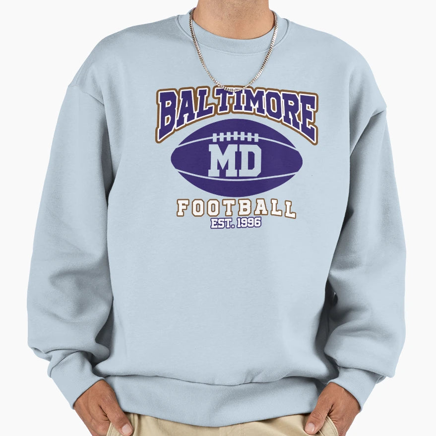 Baltimore Football Team Kickoff Sweatshirt - Custom Art Print Unisex - T-Shirt, Sweatshirt, Hoodie
