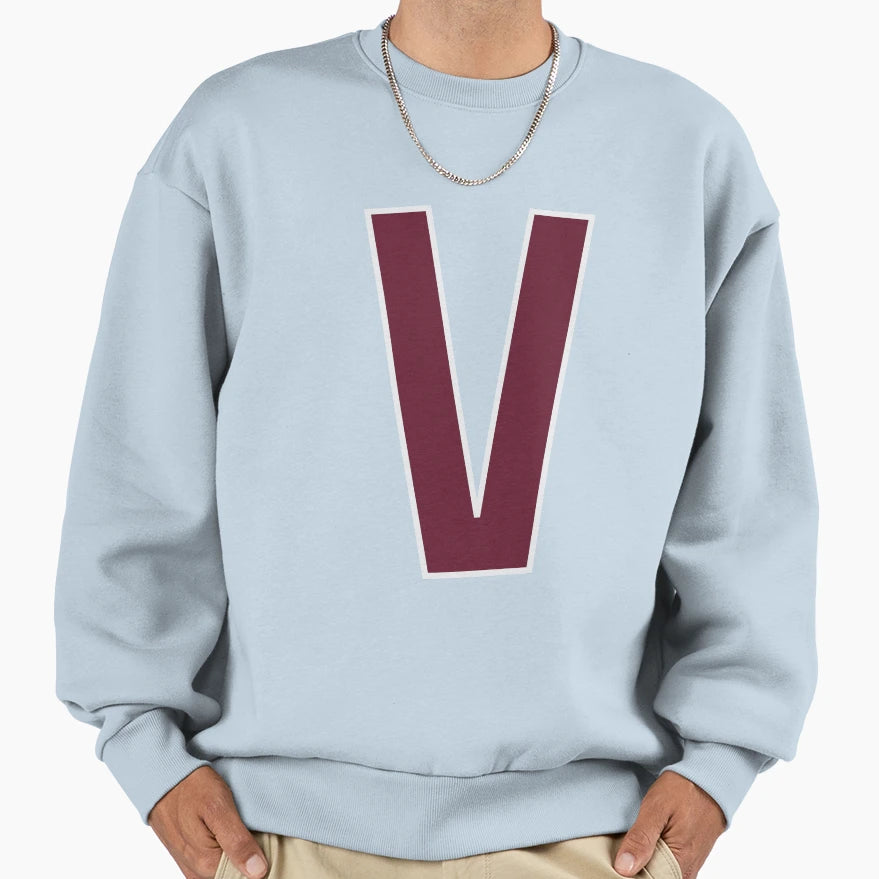 Letter V Bold Collegiate Font Varsity Sweatshirt - Unique Graphic Unisex - T-Shirt, Sweatshirt, Hoodie