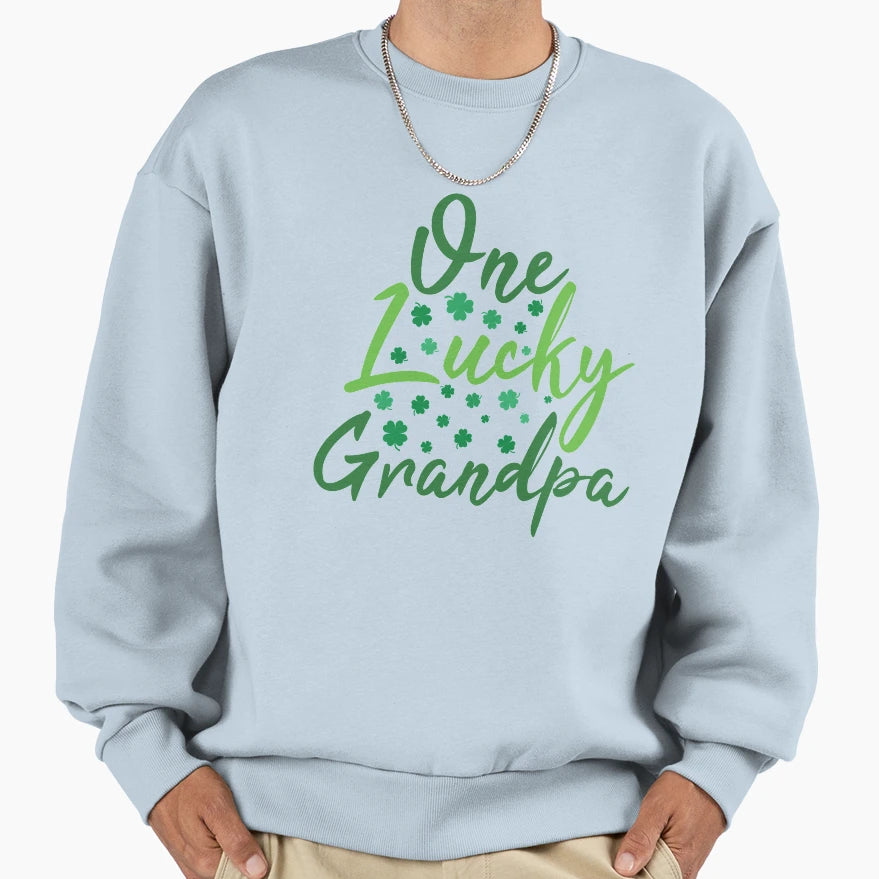 One Lucky Grandpa Green St Patricks Sweatshirt - Novelty Apparel Men Women - T-Shirt, Sweatshirt, Hoodie