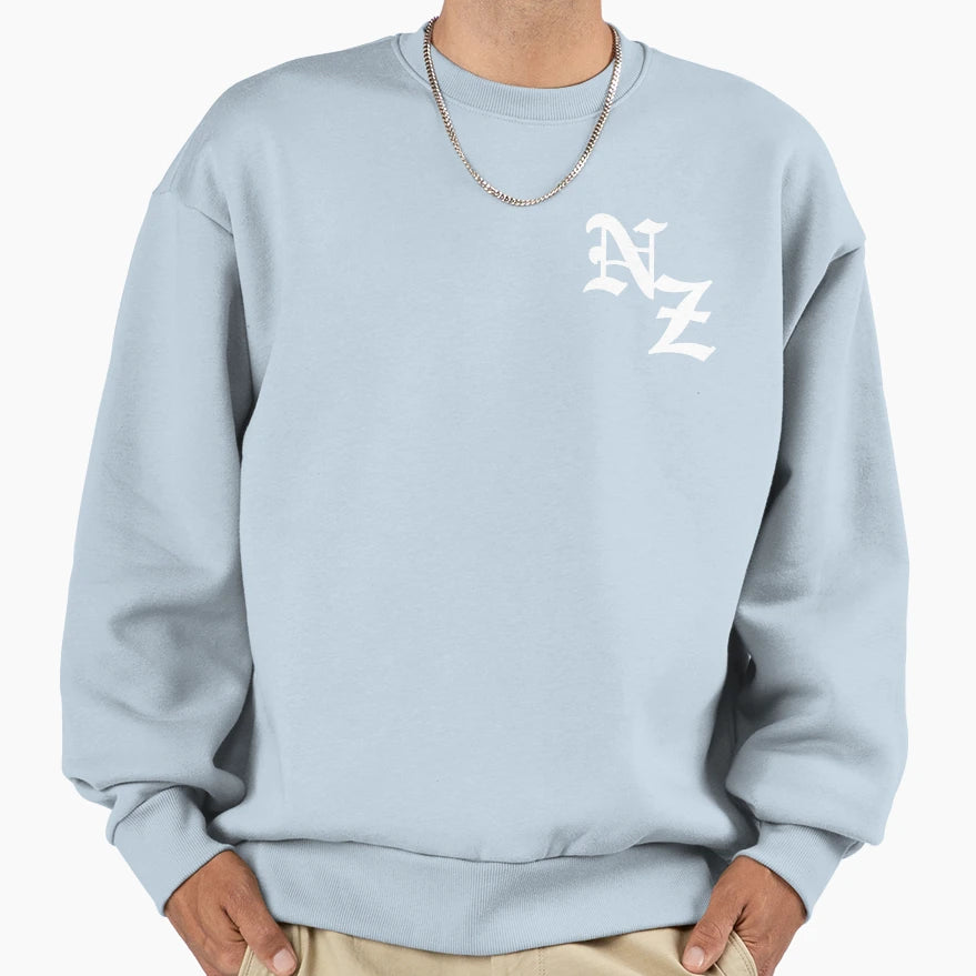 Nz Gothic Text Wht New Zealand Sweatshirt - Custom Art Print Unisex - T-Shirt, Sweatshirt, Hoodie