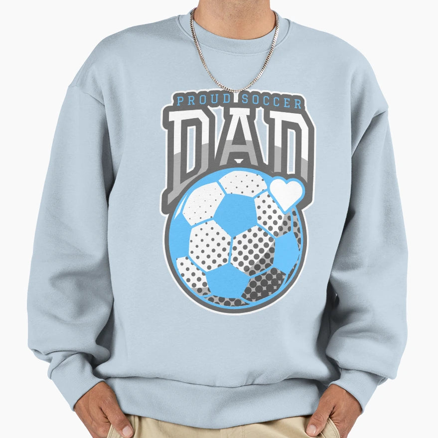 Proud Soccer Dad Heart Fathers Day Sweatshirt - Trendy Graphic Unisex - T-Shirt, Sweatshirt, Hoodie