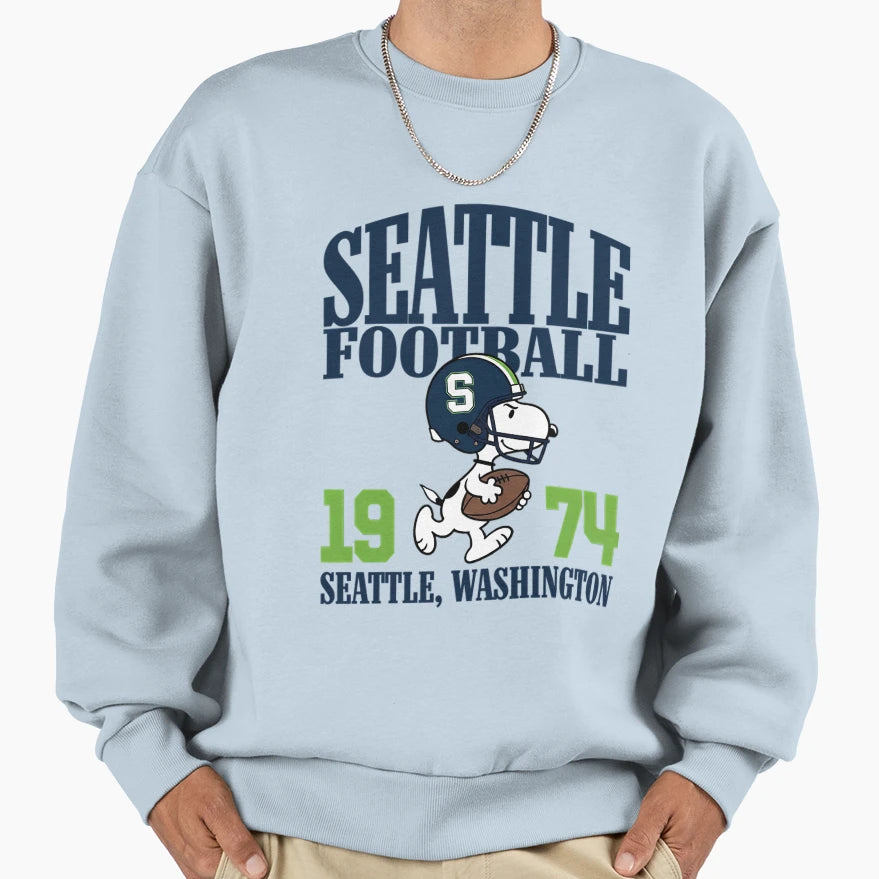 Seattle Seahawks Football Snoopy Sweatshirt - Custom Art Print Unisex - T-Shirt, Sweatshirt, Hoodie