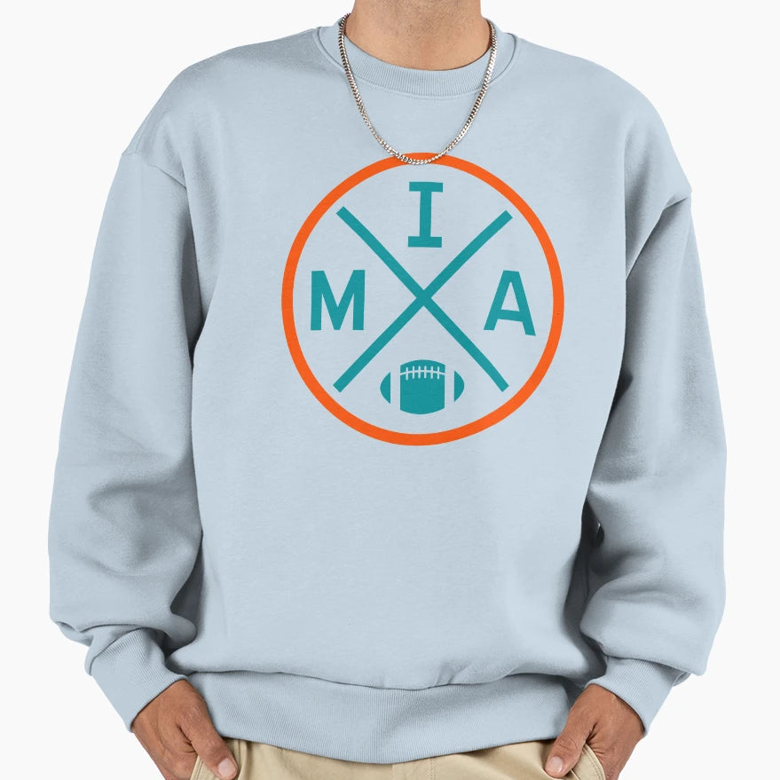Miami Football Emblem Mia Sweatshirt - Streetwear Style Men Women - T-Shirt, Sweatshirt, Hoodie