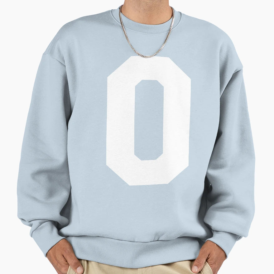 Alphabet White O Sports Letter O Sweatshirt - Unique Graphic for Adults - T-Shirt, Sweatshirt, Hoodie