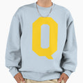 Alphabet Yellow Q Sports Letter Q Sweatshirt - Aesthetic Graphic Unisex - T-Shirt, Sweatshirt, Hoodie