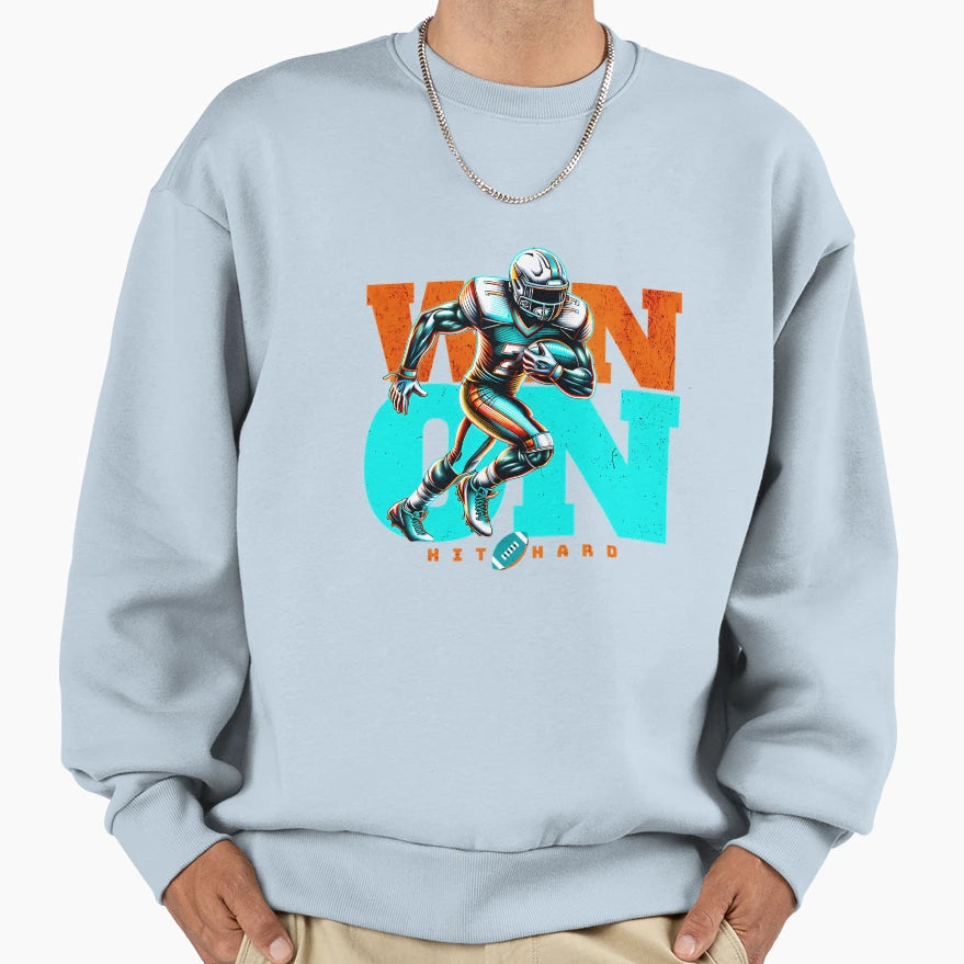 Football Player American Football Sweatshirt - Custom Art Print Men Women - T-Shirt, Sweatshirt, Hoodie