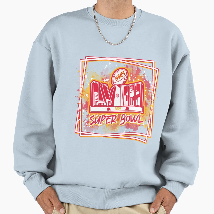 Super Bowl 2024 Chiefs Sweatshirt - Fun Novelty Design for Adults - T-Shirt, Sweatshirt, Hoodie