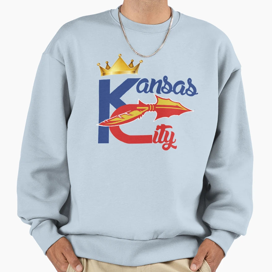 Kansas City Sports Hybrid Fan Gift Sweatshirt - Graphic Print Unisex - T-Shirt, Sweatshirt, Hoodie