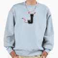 Letter J College Font Evil Naughty Sweatshirt - Unique Graphic Unisex - T-Shirt, Sweatshirt, Hoodie