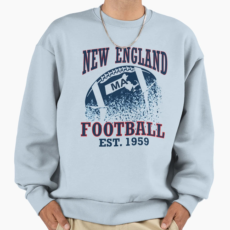 New England Football Sweatshirt - Streetwear Style for Adults - T-Shirt, Sweatshirt, Hoodie