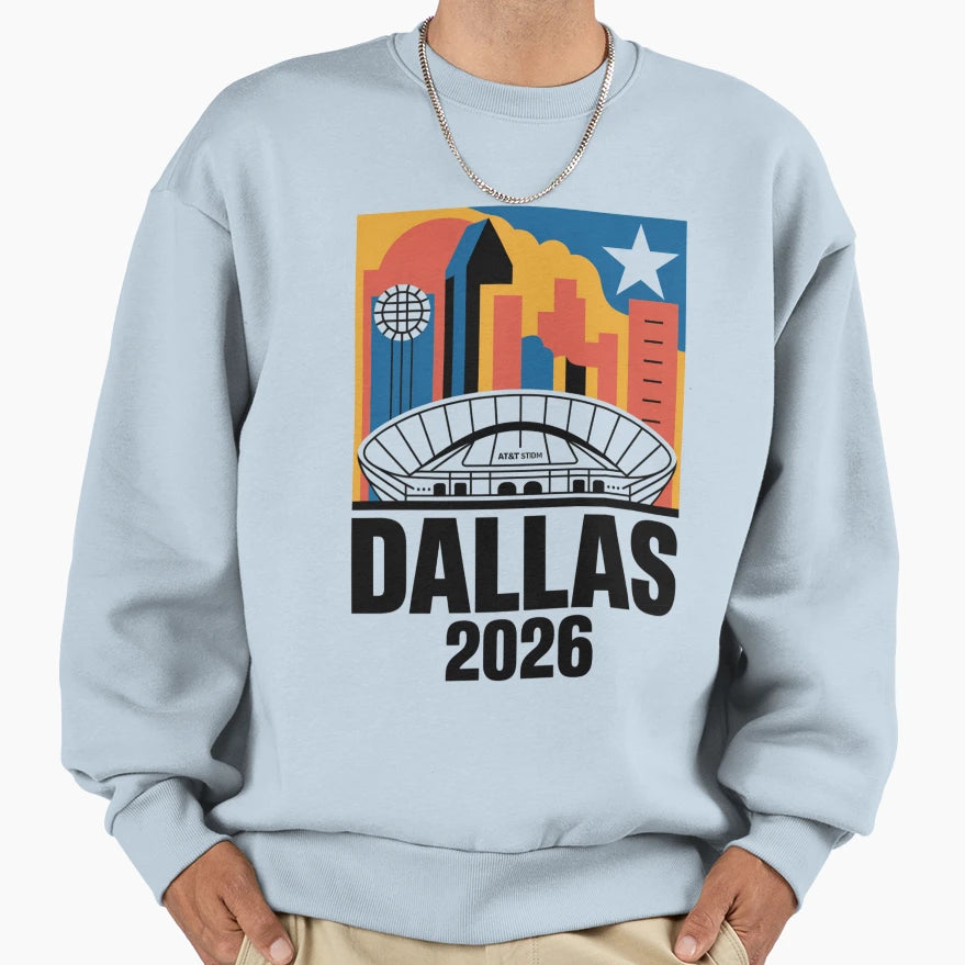 Dallas 2026 Texas Soccer Souvenir V8 T-Shirt - Novelty Apparel Men Women - T-Shirt, Sweatshirt, Hoodie