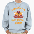 Mens Thankful Food Football Family Sweatshirt - Trendy Graphic for Adults - T-Shirt, Sweatshirt, Hoodie