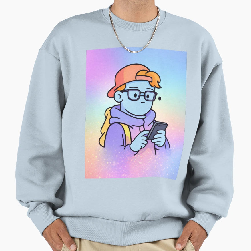 Nfcs Pastel Digital Character Sweatshirt - Casual Everyday Wear for Adults - T-Shirt, Sweatshirt, Hoodie