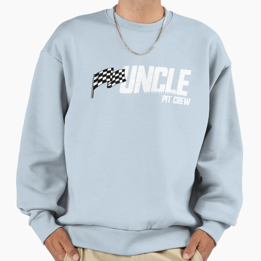 Pit Crew Uncle Race Birthday Matching Sweatshirt - Graphic Print Men Women - T-Shirt, Sweatshirt, Hoodie