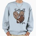 Leopard Heart Football Mom Sweatshirt - Unique Graphic for Adults - T-Shirt, Sweatshirt, Hoodie