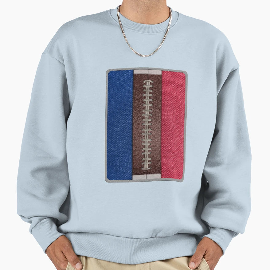Football Royal Blue And Red Team Spirit Sweatshirt - Graphic Print Unisex - T-Shirt, Sweatshirt, Hoodie