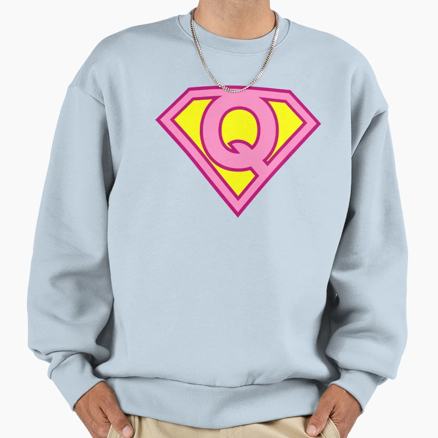 Letter Q Super Letter Vol 2 Sweatshirt - Trendy Graphic Men Women - T-Shirt, Sweatshirt, Hoodie