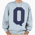Alphabet Marine Blue Q Sports Sweatshirt - Minimalist Print Men Women - T-Shirt, Sweatshirt, Hoodie