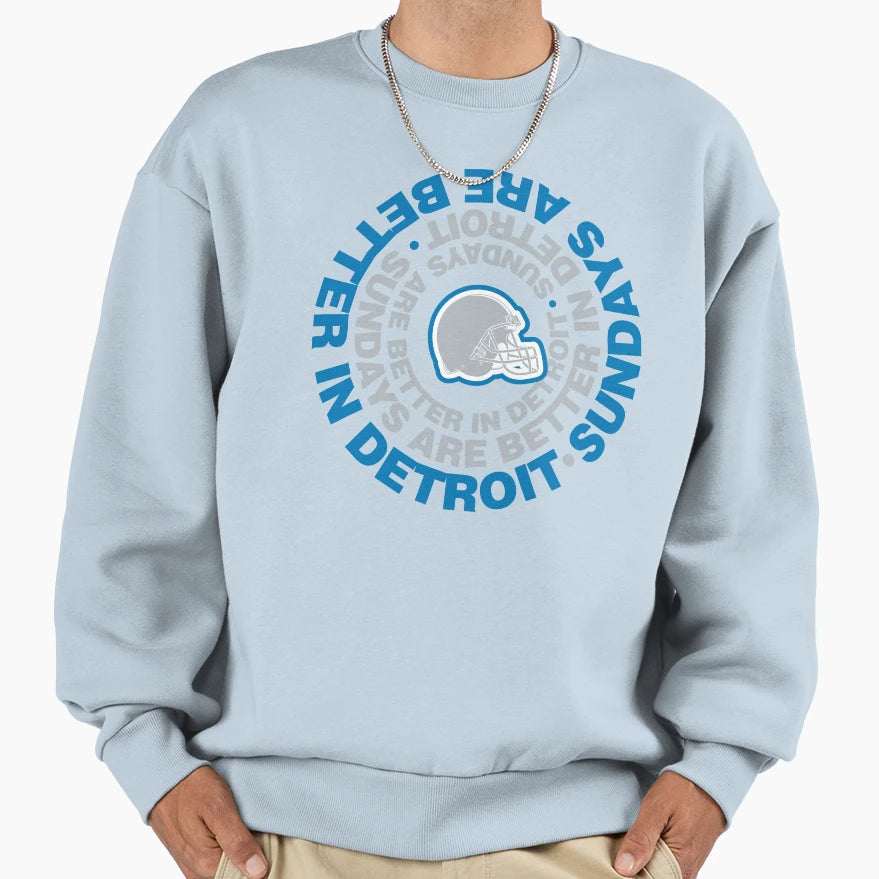 Detroit Is Best Place To Be Sunday Sweatshirt - Minimalist Print Men Women - T-Shirt, Sweatshirt, Hoodie