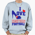 I Love New York Football Sweatshirt - Novelty Apparel Unisex - T-Shirt, Sweatshirt, Hoodie