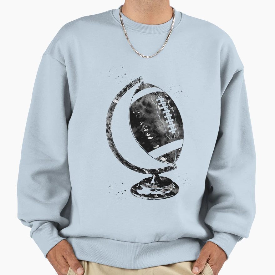 American Football Globe Sweatshirt - Unique Graphic for Adults - T-Shirt, Sweatshirt, Hoodie