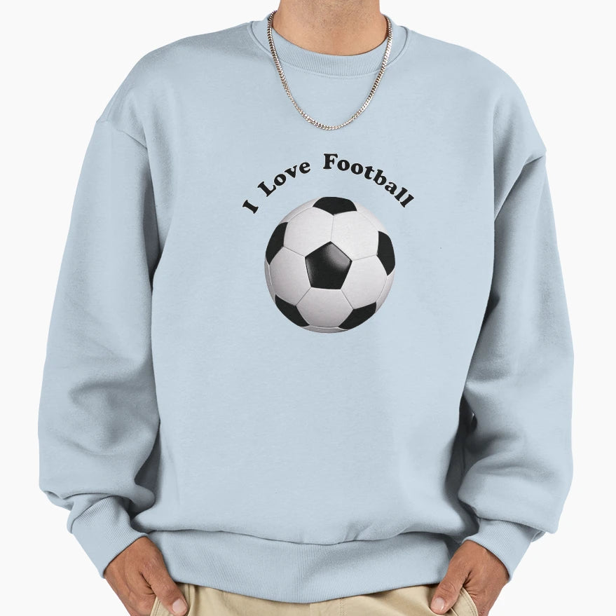 I Love Football Sweatshirt - Minimalist Print Unisex - T-Shirt, Sweatshirt, Hoodie