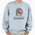 Football Sister Messy Bun Santa Hat Sweatshirt - Custom Art Print Unisex - T-Shirt, Sweatshirt, Hoodie
