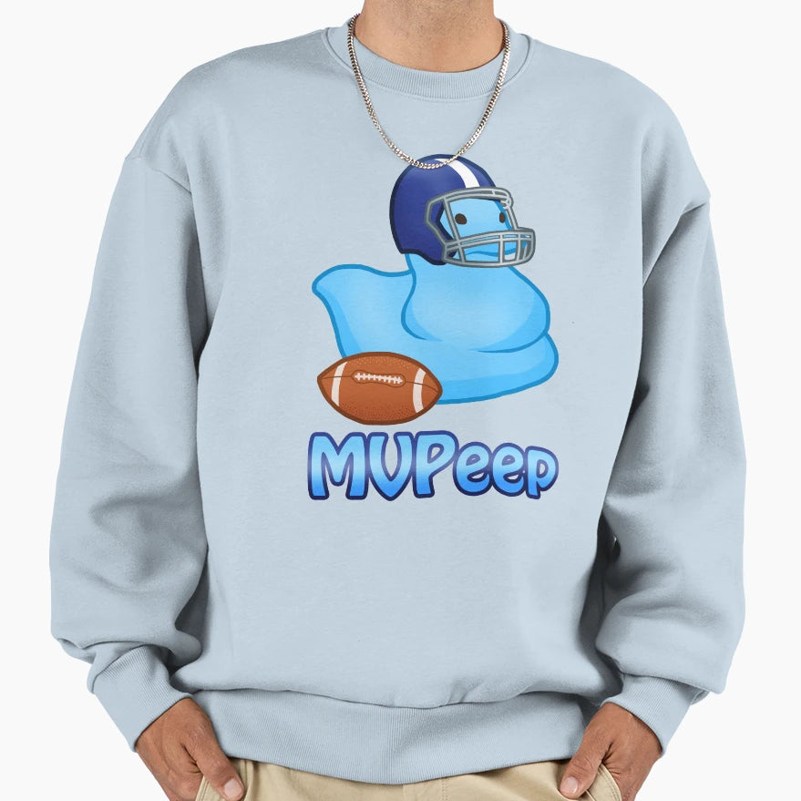 Nfl Football Peeps Blue Marshmallow Sweatshirt - Trendy Graphic Unisex - T-Shirt, Sweatshirt, Hoodie