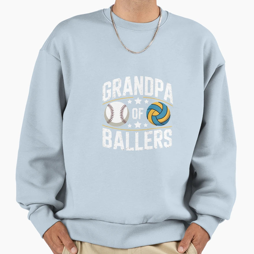 Grandpa Ballers Proud Baseball Sweatshirt - Custom Art Print for Adults - T-Shirt, Sweatshirt, Hoodie