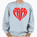 Papa Heart Typography Red Aesthetic Sweatshirt - Unique Graphic Unisex - T-Shirt, Sweatshirt, Hoodie