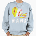 Baseball Softball Ball Heart Nana Sweatshirt - Minimalist Print Unisex - T-Shirt, Sweatshirt, Hoodie