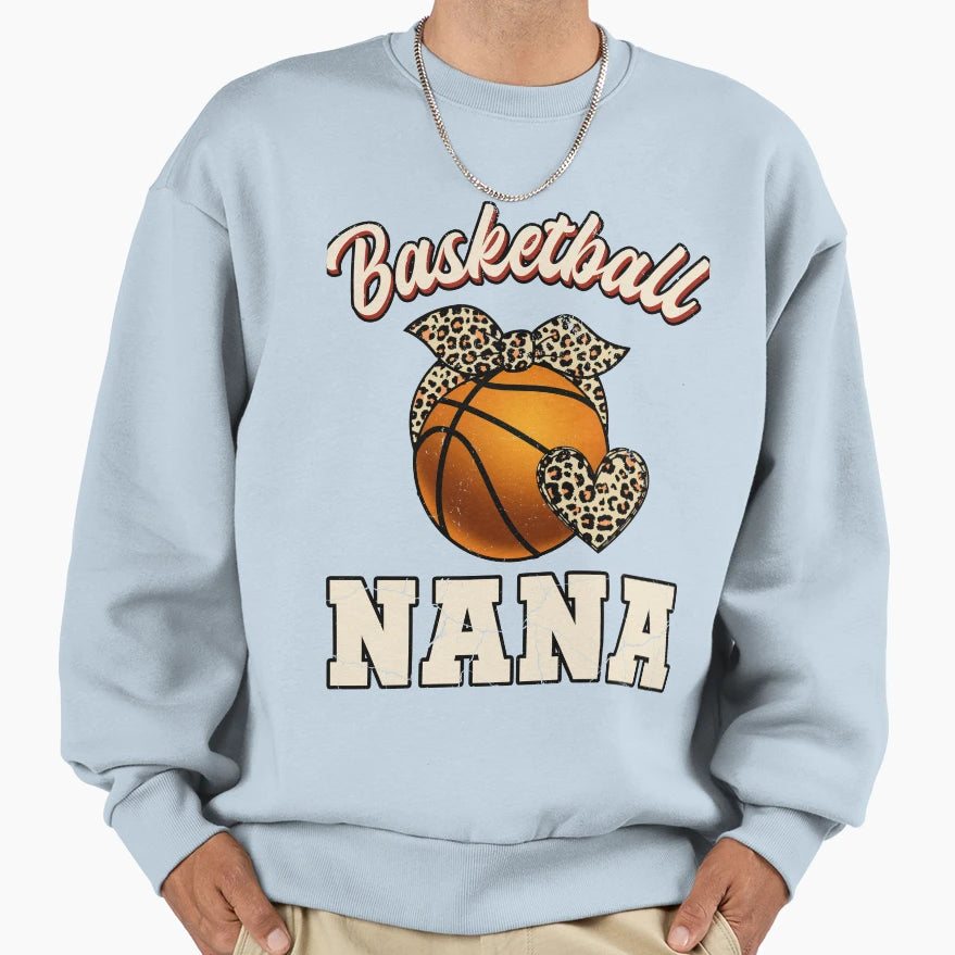 Basketball Nana Leopard Basketball Sweatshirt - Streetwear Style Men Women - T-Shirt, Sweatshirt, Hoodie