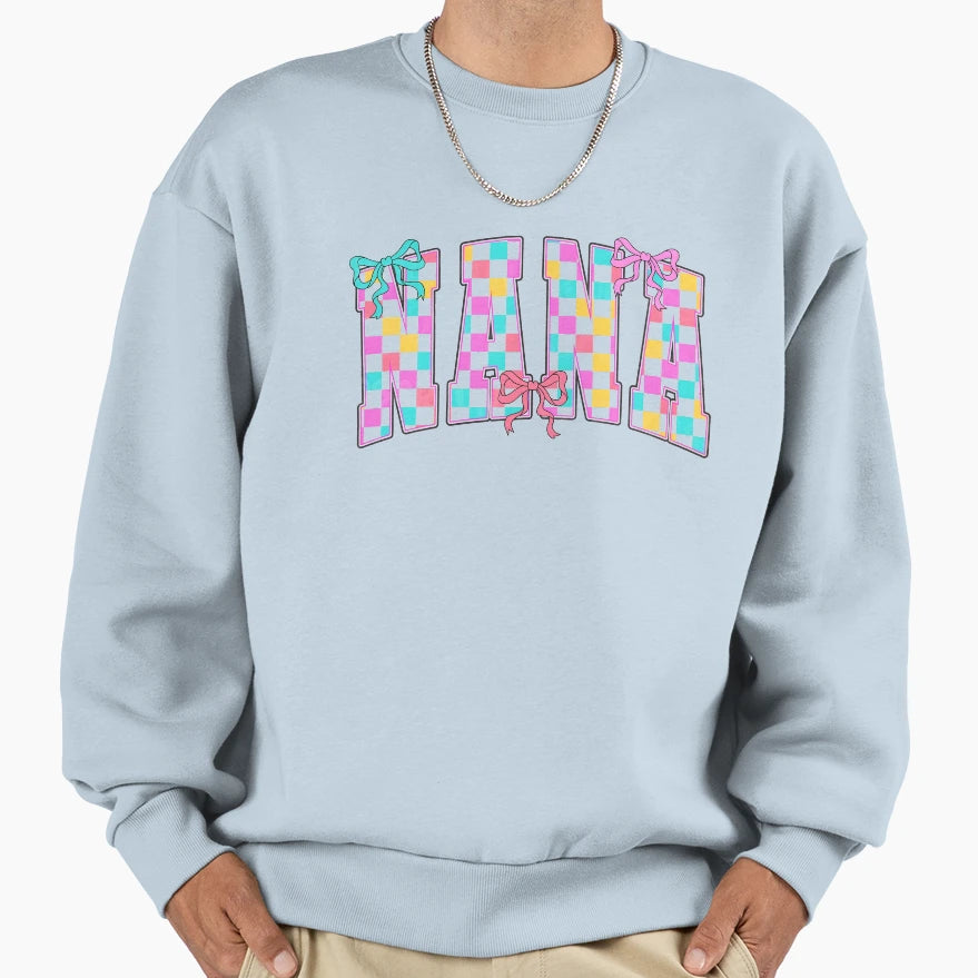 Checker Mother Coquette Bow Mother Sweatshirt - Novelty Apparel Men Women - T-Shirt, Sweatshirt, Hoodie