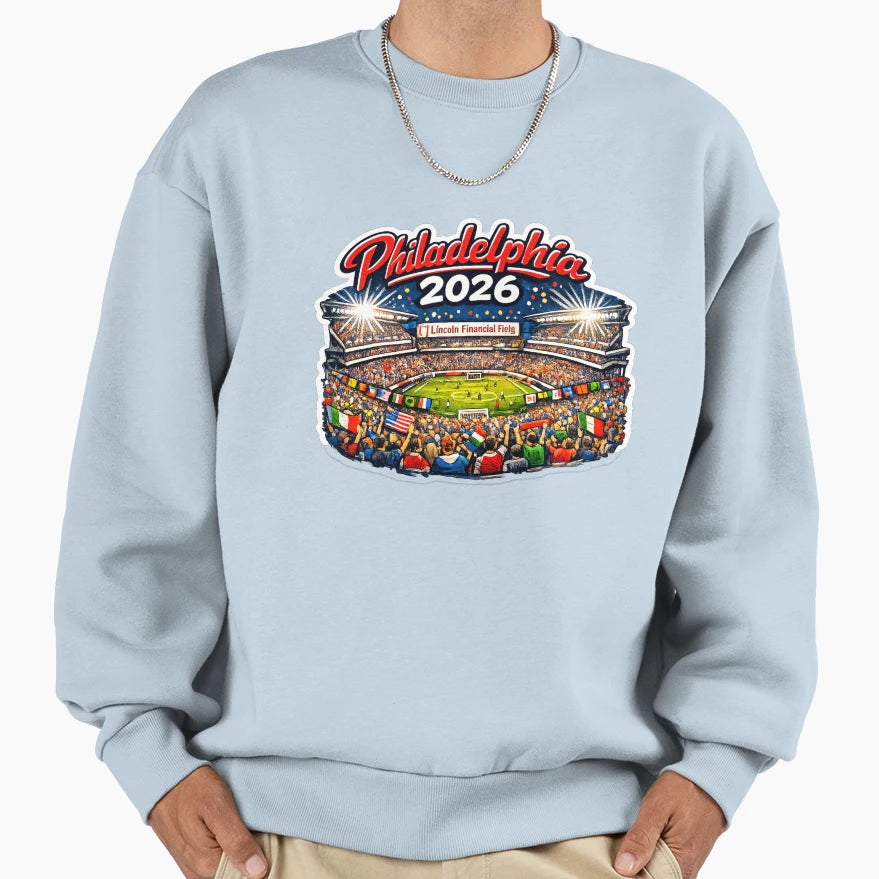 Philadelphia 2026 Stadium Soccer Sweatshirt - Custom Art Print Unisex - T-Shirt, Sweatshirt, Hoodie