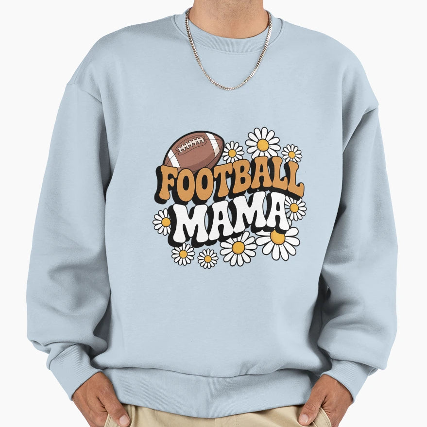 Groovy Football Mama Mom Sweatshirt - Casual Everyday Wear Men Women - T-Shirt, Sweatshirt, Hoodie