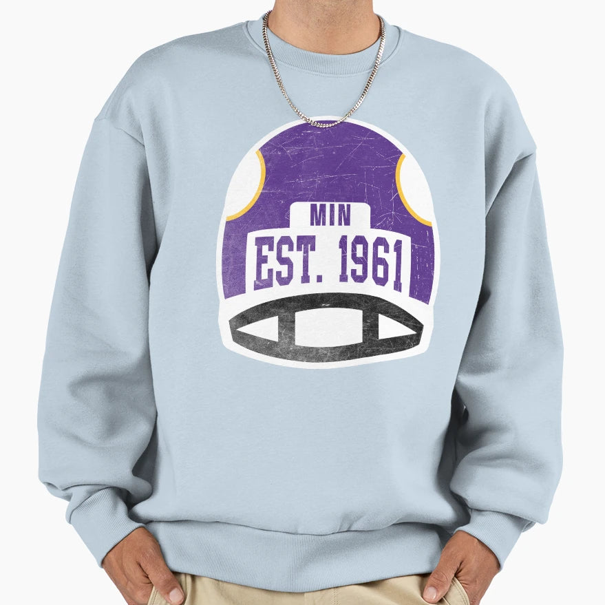 Minnesota Throwback Football Helmet Sweatshirt - Custom Art Print Unisex - T-Shirt, Sweatshirt, Hoodie