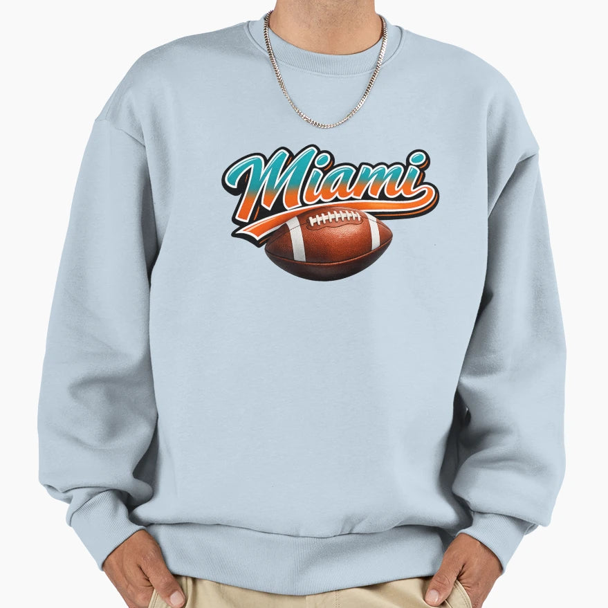 Miami Football T-Shirt - Custom Art Print Unisex - T-Shirt, Sweatshirt, Hoodie
