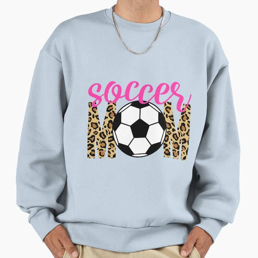 Soccer Mom Trendy Leopard Game Day Sweatshirt - Custom Art Print Unisex - T-Shirt, Sweatshirt, Hoodie
