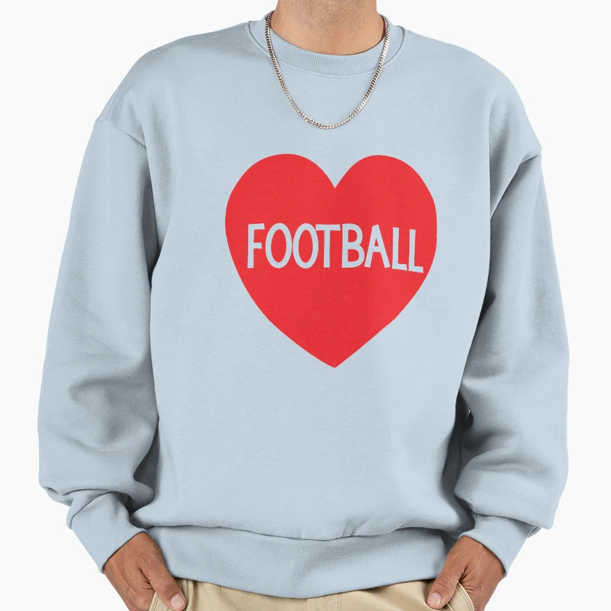 Love Football Heart Sweatshirt - Trendy Graphic Men Women - T-Shirt, Sweatshirt, Hoodie