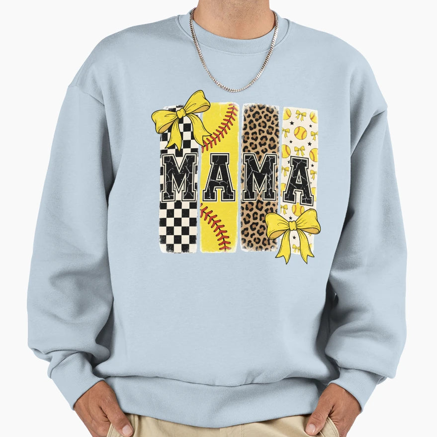 Mama Baseball Sports Mom Sweatshirt - Trendy Graphic for Adults - T-Shirt, Sweatshirt, Hoodie