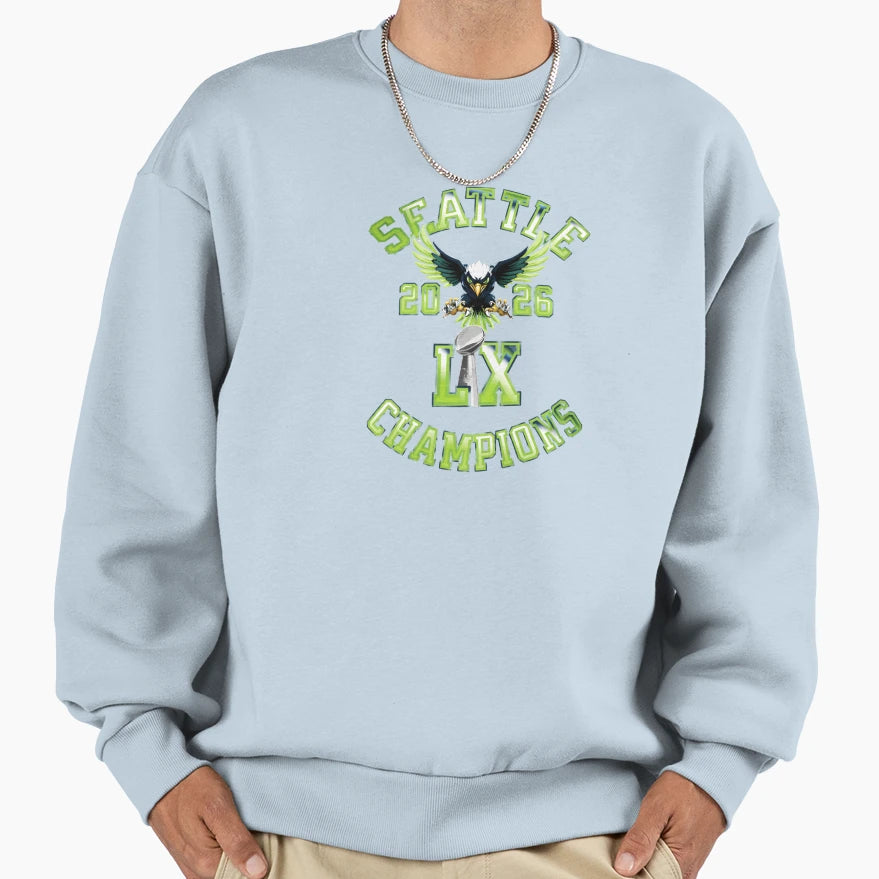 Seattle Football Super Bowl Lx Sweatshirt - Unique Graphic for Adults - T-Shirt, Sweatshirt, Hoodie