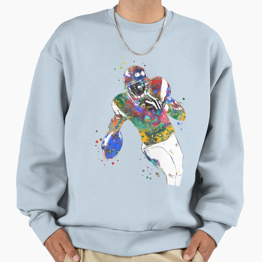 American Football Player Sweatshirt - Custom Art Print for Adults - T-Shirt, Sweatshirt, Hoodie
