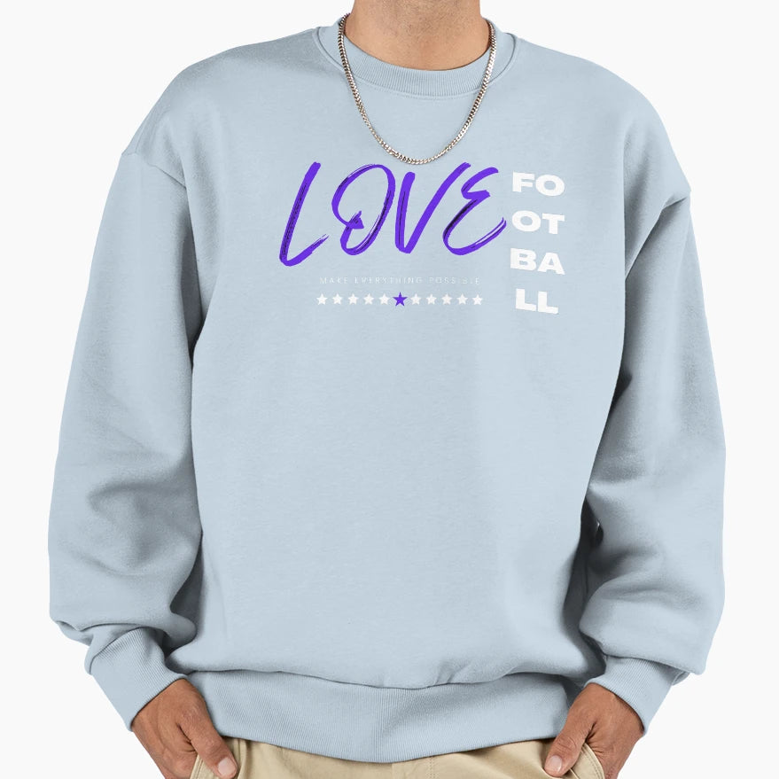 Love Football Blue Sweatshirt - Aesthetic Graphic Unisex - T-Shirt, Sweatshirt, Hoodie