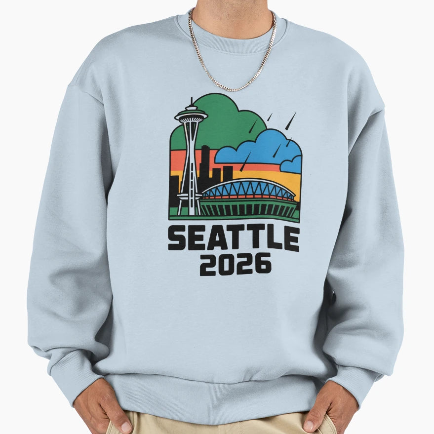 Seattle 2026 Space Needle Stadium T-Shirt - Aesthetic Graphic for Adults - T-Shirt, Sweatshirt, Hoodie