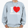 I Love Football Red Heart Football Sweatshirt - Graphic Print for Adults - T-Shirt, Sweatshirt, Hoodie