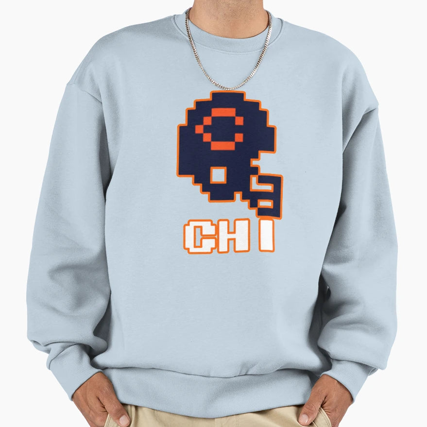 Chicago Football Tecmo Bowl Helmet And T-Shirt - Minimalist Print Unisex - T-Shirt, Sweatshirt, Hoodie