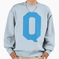 Alphabet Blue Q Sports Letter Q Sweatshirt - Casual Everyday Wear Unisex - T-Shirt, Sweatshirt, Hoodie
