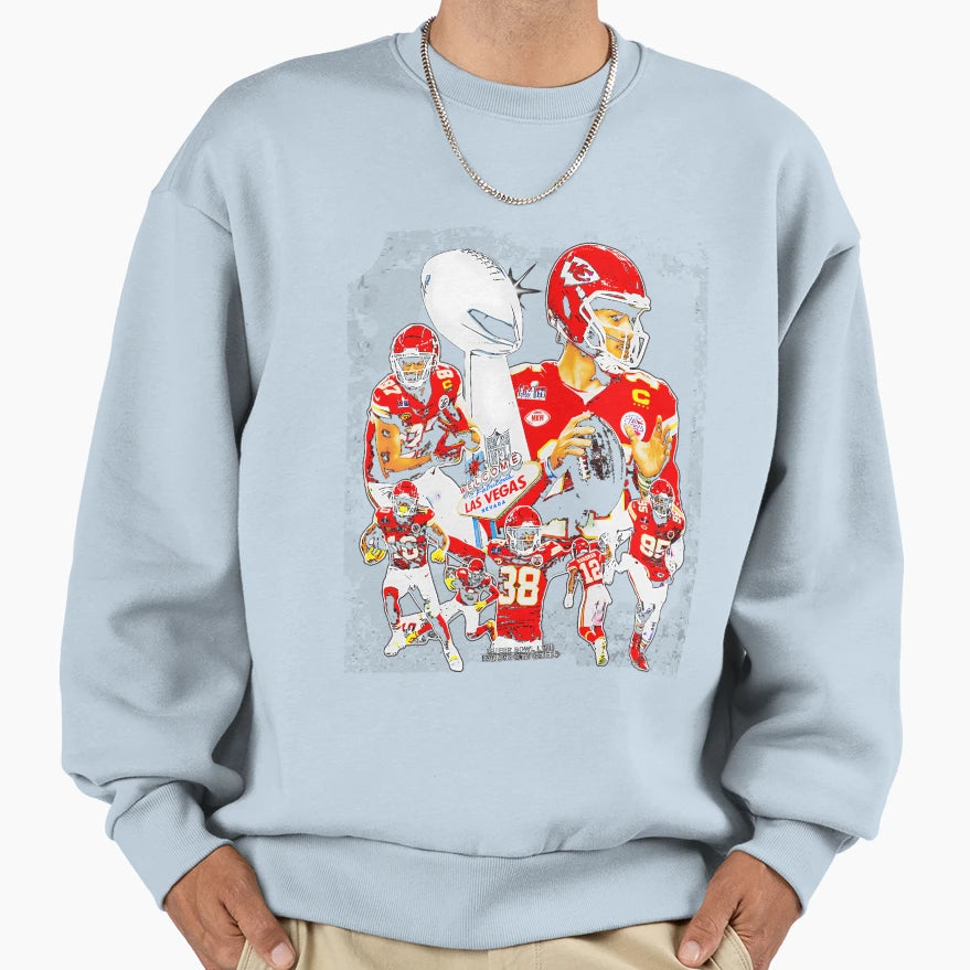 Kansas City Supers Bowl Lviii Champs Sweatshirt - Graphic Print for Adults - T-Shirt, Sweatshirt, Hoodie