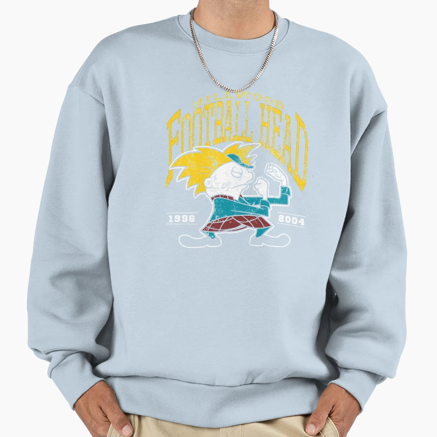 Football Head Sweatshirt - Minimalist Print for Adults - T-Shirt, Sweatshirt, Hoodie
